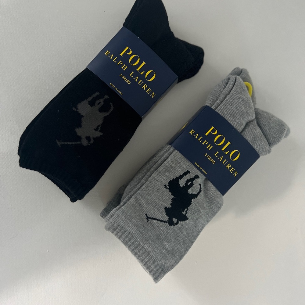 Polo RALPH LAUREN Men’s Dress or Casual Socks 6 Pairs Mid Calf One Size 10-13